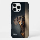 Personalized Black and Tan Dachshund iPhoneケース (裏面)