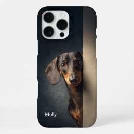 Personalized Black and Tan Dachshund iPhone 16 Pro Maxケース