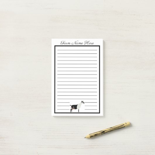 Personalized Black and White Alpine Dairy Goat ポストイット (デスク上)