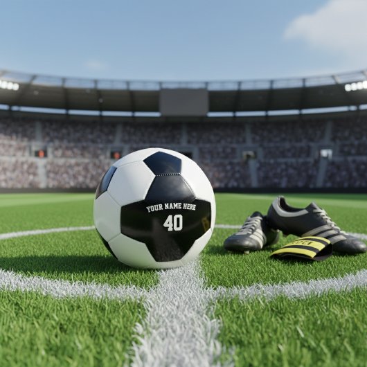Personalized Black and White Football with Custom  サッカーボール