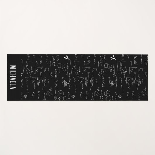 Personalized Black and White Math Formulas  ヨガマット (正面(横))