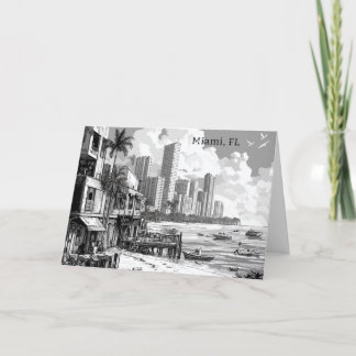 Personalized Black and White Miami FL シーズンカード