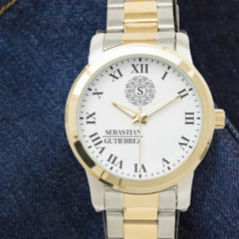 Personalized Black and white Monogrammed   腕時計
