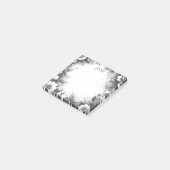 Personalized Black and White Monogrammed Floral ポストイット (アングル)