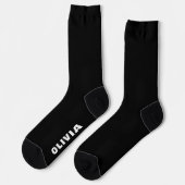 Personalized Black and White Name Socks ソックス (左)