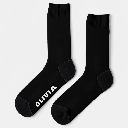 Personalized Black and White Name Socks ソックス (左)