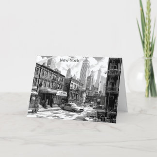 Personalized Black and White New York manhattan シーズンカード
