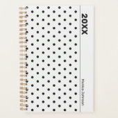 Personalized Black and White Polka Dot Planner プランナー手帳 (正面)