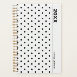 Personalized Black and White Polka Dot Planner プランナー手帳