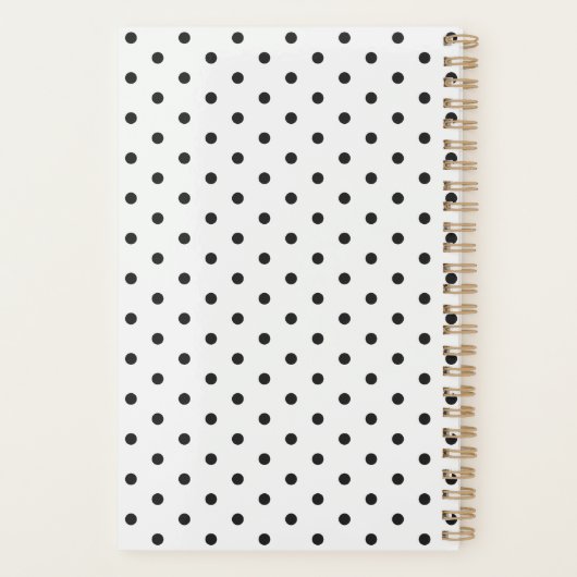 Personalized Black and White Polka Dot Planner プランナー手帳 (裏面)