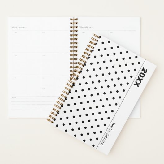 Personalized Black and White Polka Dot Planner プランナー手帳 (ディスプレー)
