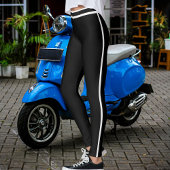 Personalized Black And White Stripes Custom Text レギンス