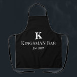 Personalized Black Apron with Name & Monogram – Ho エプロン<br><div class="desc">Serve drinks in personalized style with this custom apron. Perfect for bartenders, hosts, or home bar enthusiasts. Matches your custom bar mat set.</div>