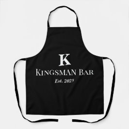 Personalized Black Apron with Name & Monogram – Ho エプロン