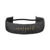 Personalized Black Athletic Headband CustomName アスレチックヘッドバンド (正面)
