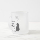 Personalized Black Cat Frosted Glass Mug フロストグラスマグカップ (正面左)