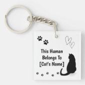 Personalized Black Cat Keychain キーホルダー (正面)