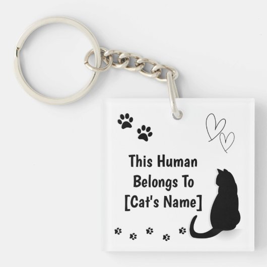 Personalized Black Cat Keychain キーホルダー (正面)