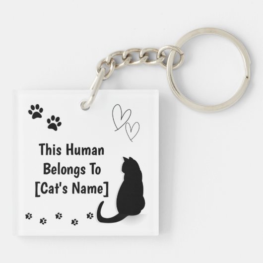Personalized Black Cat Keychain キーホルダー (裏面)