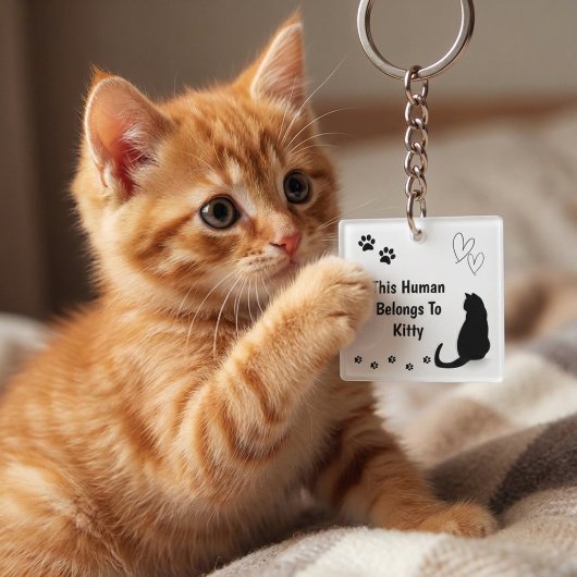 Personalized Black Cat Keychain キーホルダー