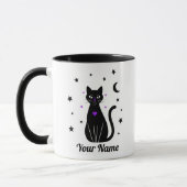 Personalized Black Cat mug マグカップ (左)