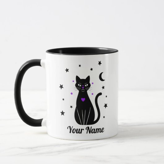 Personalized Black Cat mug マグカップ (左)