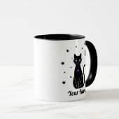 Personalized Black Cat mug マグカップ (正面右)
