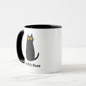Personalized Black Cat Mug – Add Name, Cat Mom Gif マグカップ (正面左)