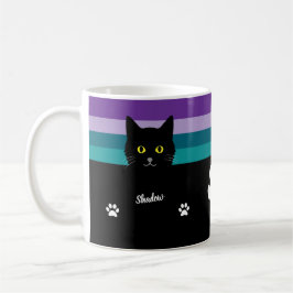 Personalized Black Cat Mug For Cat Moms And Dads コーヒーマグカップ
