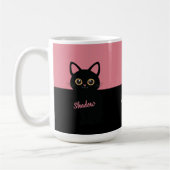Personalized Black Cat Mug - Gift For Cat lovers コーヒーマグカップ (左)