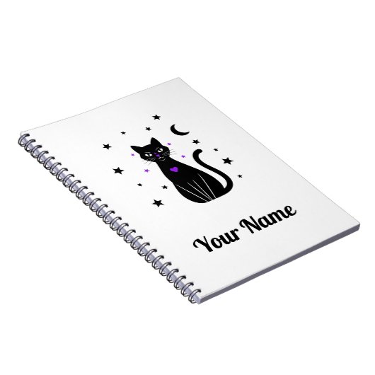 Personalized Black Cat Notebook ノートブック (右側)