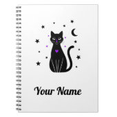 Personalized Black Cat Notebook ノートブック (正面)