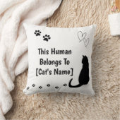 Personalized Black Cat Pillow クッション (ブランケット)