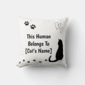 Personalized Black Cat Pillow クッション (正面)