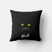 Personalized Black Cat Pillow, Gift for Cat Lovers クッション (裏面)