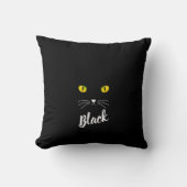 Personalized Black Cat Pillow, Gift for Cat Lovers クッション (正面)