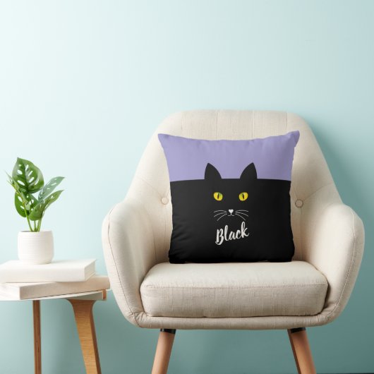 Personalized Black Cat Pillow, Gift for Cat Lovers クッション (椅子)