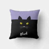 Personalized Black Cat Pillow, Gift for Cat Lovers クッション (裏面)