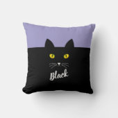 Personalized Black Cat Pillow, Gift for Cat Lovers クッション (正面)