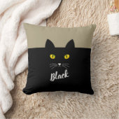 Personalized Black Cat Pillow, Gift for Cat Lovers クッション (ブランケット)