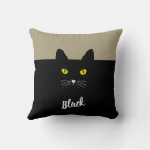 Personalized Black Cat Pillow, Gift for Cat Lovers クッション (裏面)