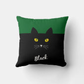 Personalized Black Cat Pillow, Gift for Cat Lovers クッション (裏面)
