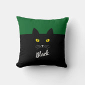 Personalized Black Cat Pillow, Gift for Cat Lovers クッション (正面)