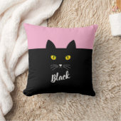 Personalized Black Cat Pillow, Gift for Cat Lovers クッション (ブランケット)