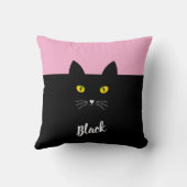 Personalized Black Cat Pillow, Gift for Cat Lovers クッション (裏面)
