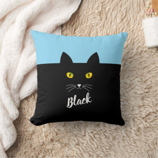 Personalized Black Cat Pillow, Gift for Cat Lovers クッション