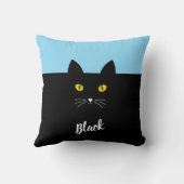 Personalized Black Cat Pillow, Gift for Cat Lovers クッション (裏面)