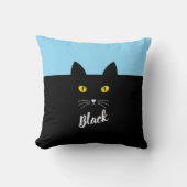 Personalized Black Cat Pillow, Gift for Cat Lovers クッション (正面)
