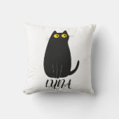 Personalized Black Cat Pillow with Name クッション (正面)