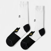 Personalized Black Cat Socks - Cat Lovers gift  ソックス (左)